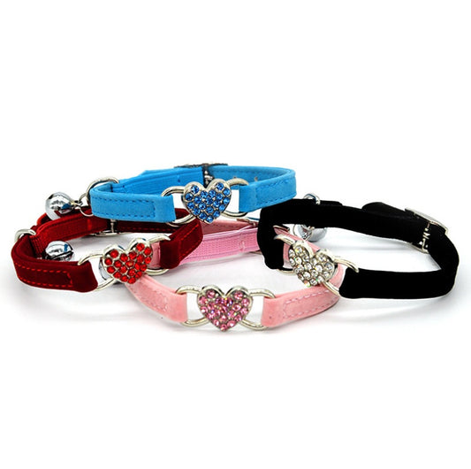 Collier Cœur pour Chat — Ajustable 21–26 cm