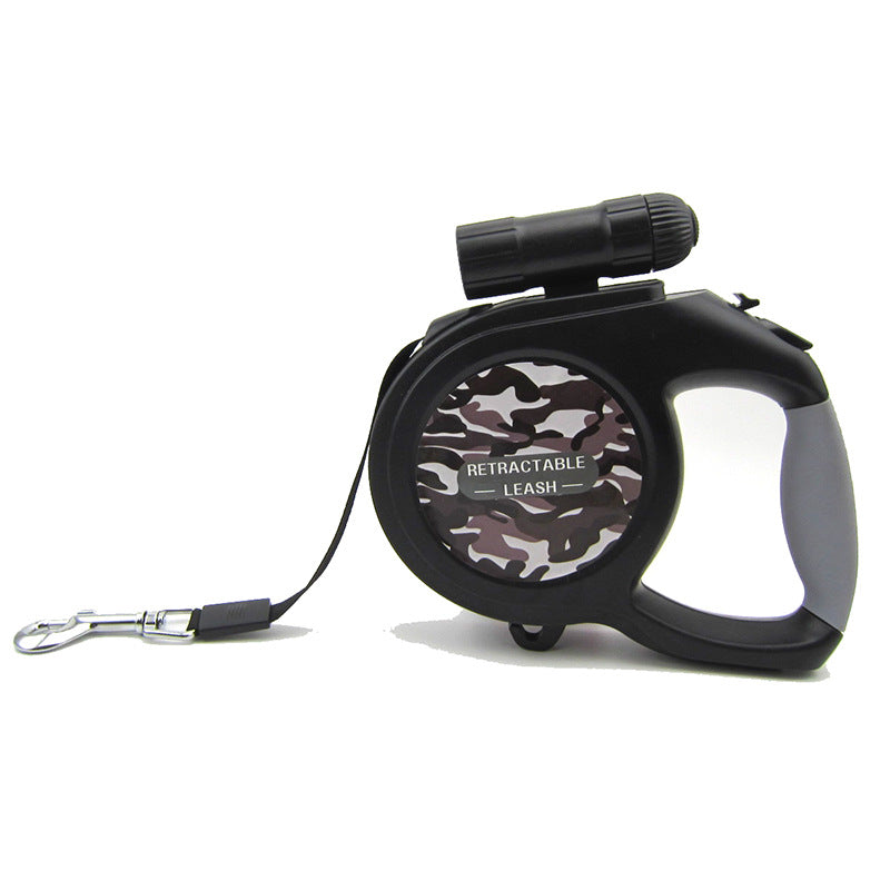 Laisse Rétractable Camouflage avec Lampe LED pour Grand Chien — 5M & 8M