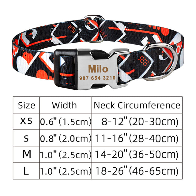 Collier Personnalisé pour Chien avec Plaque d'Identification Gravée