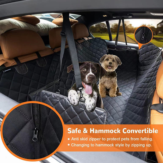Tapis Voiture Anti-Morsure Imperméable pour Chien — Avec Poche 137×147 cm