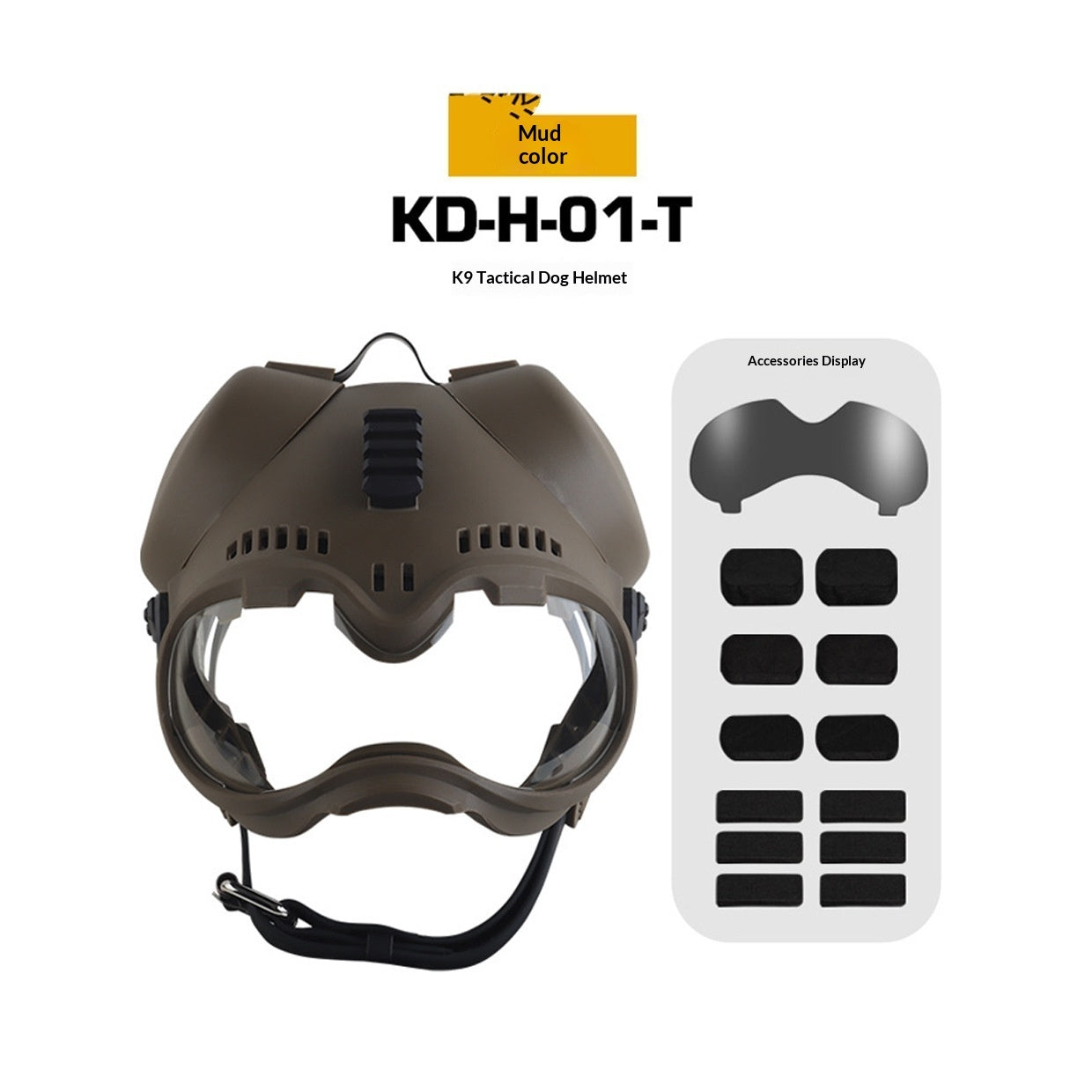 Masque Tactique K9 avec Lunettes de Protection pour Chien — Toutes Saisons