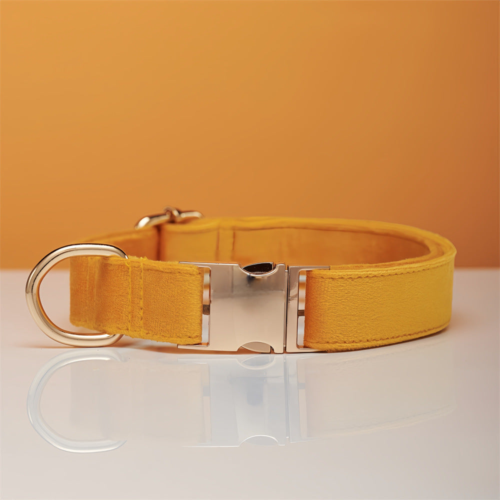 Ensemble Collier & Laisse en Velours avec Nœud Papillon pour Chien
