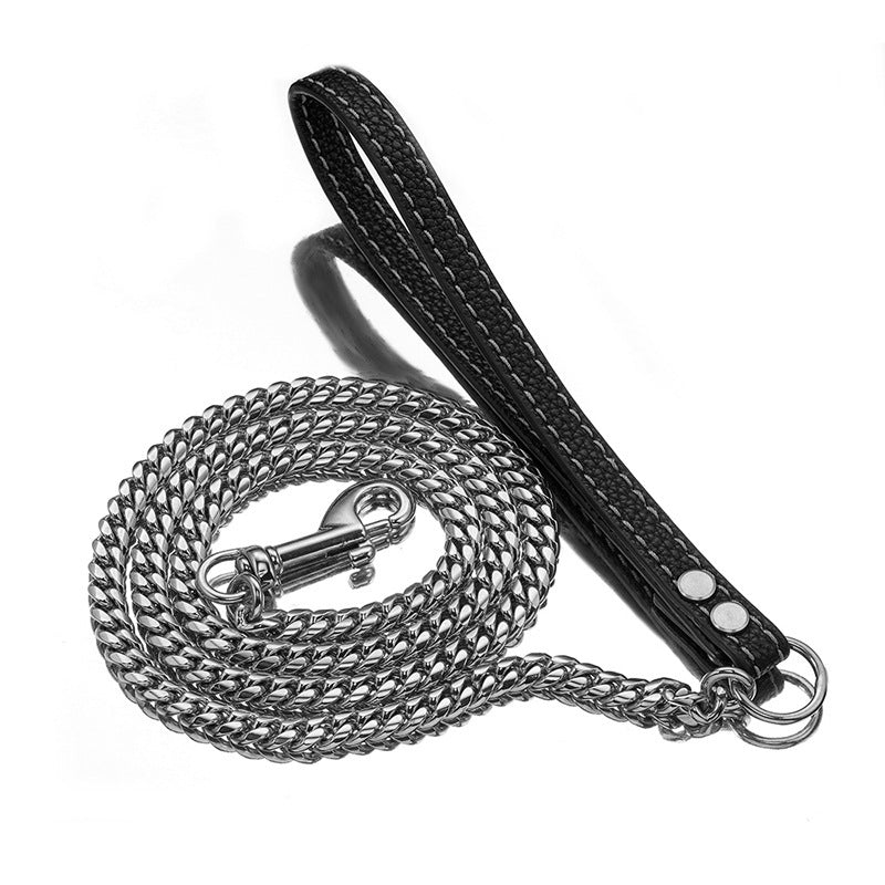Laisse Chaîne Cuban Link en Acier Inoxydable pour Chien