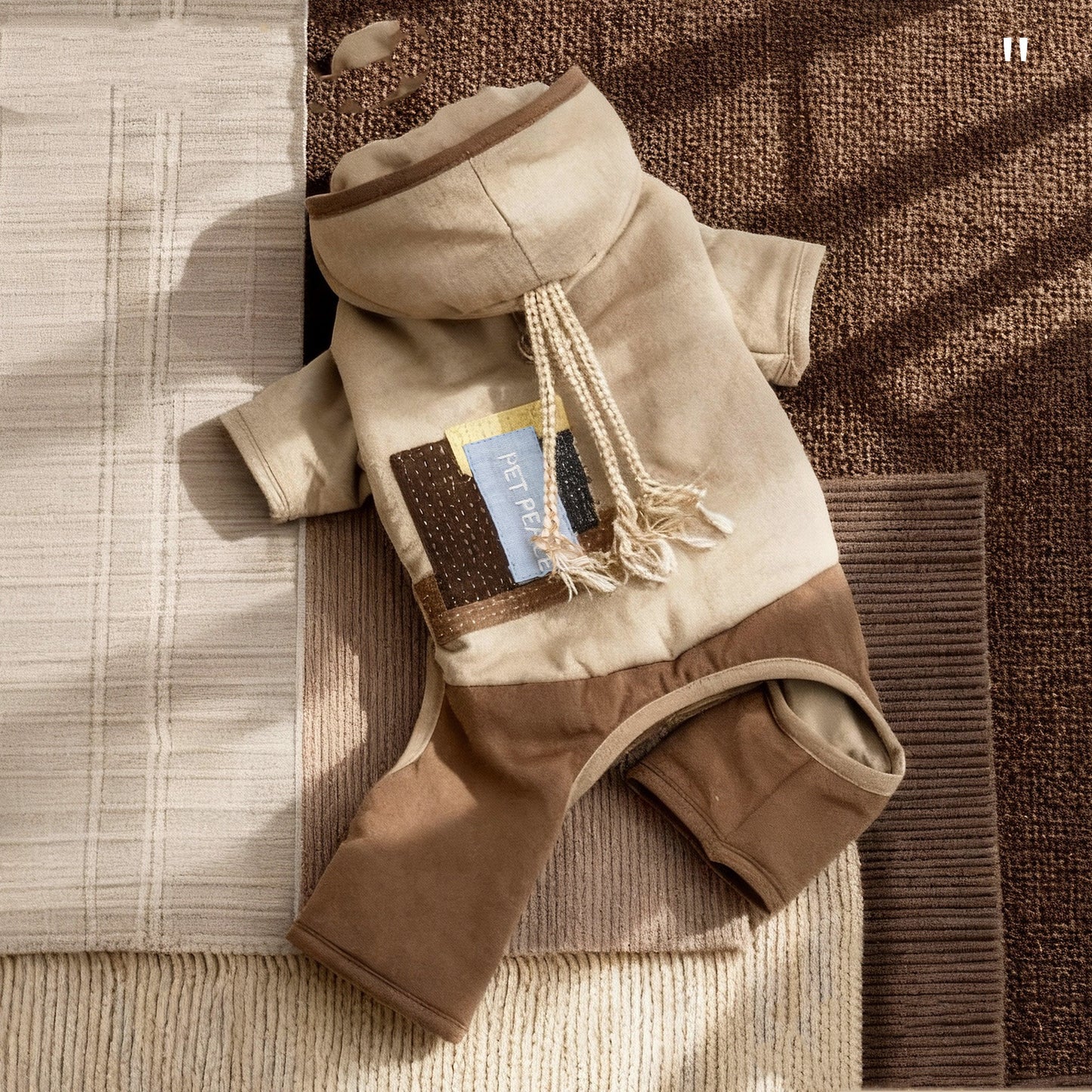 4-Legged Quilted Dog Coat – Suede & Lambswool, Winter