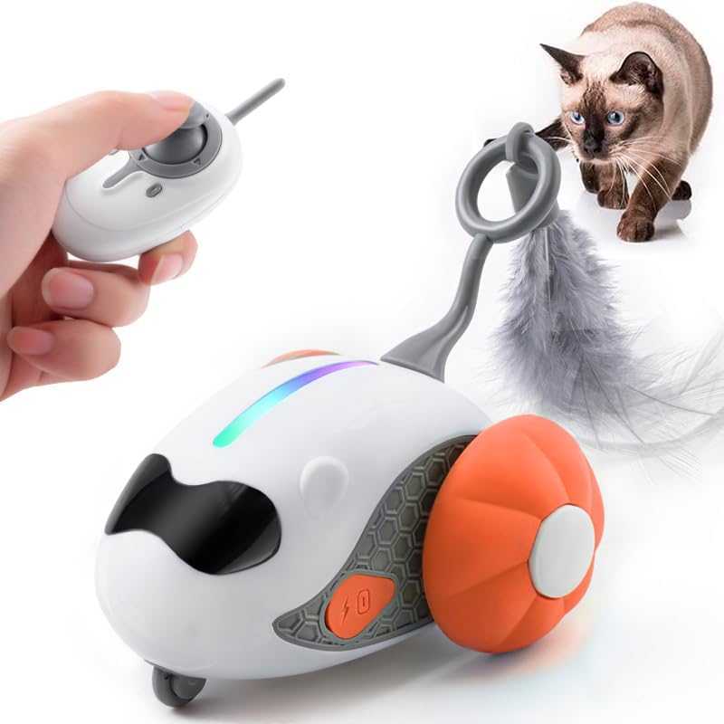 Jouet Voiture Télécommandée pour Chat – Rechargeable, Mouvement Automatique