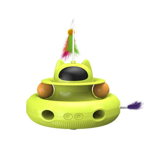 Jouet Laser Infrarouge Automatique pour Chat – Plumes & Balles Incluses