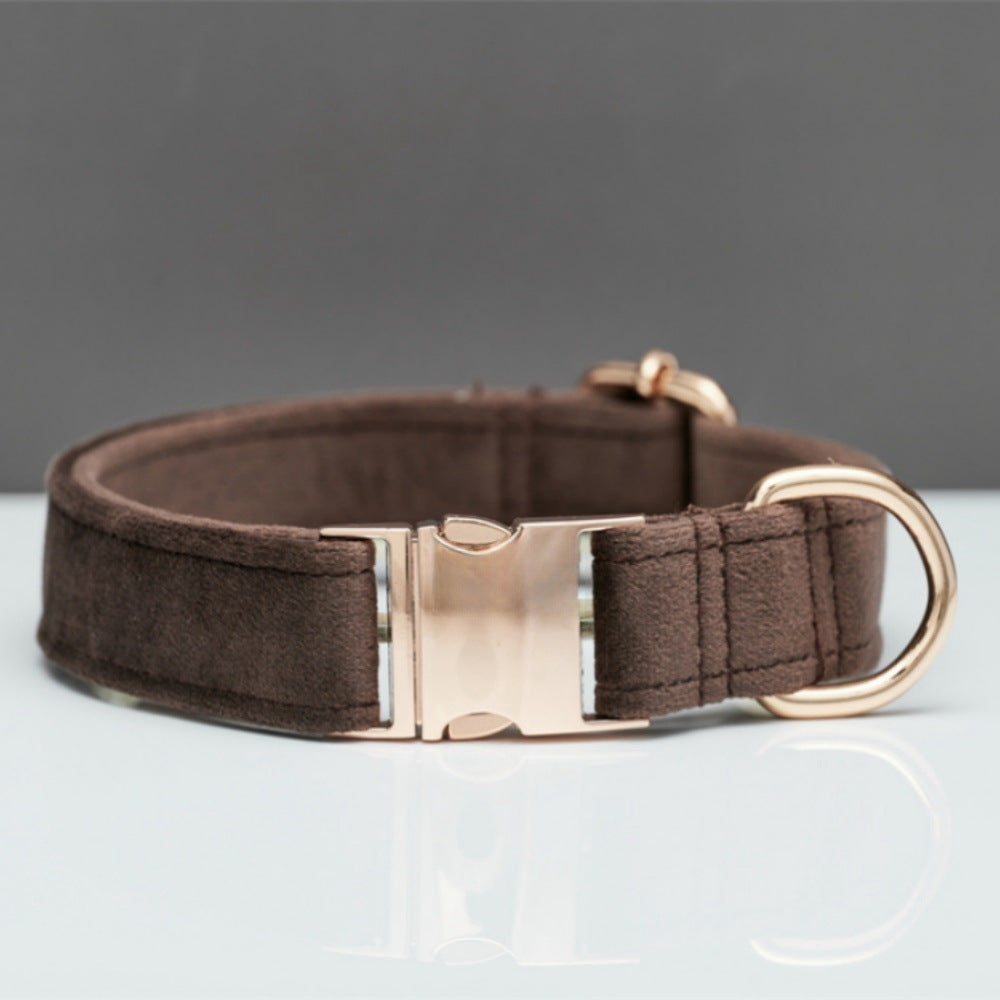 Ensemble Collier & Laisse en Velours avec Nœud Papillon pour Chien