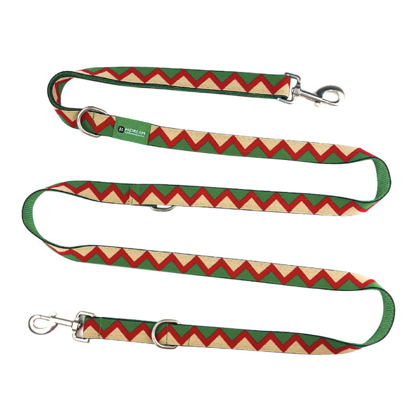 Laisse Multifonction Mains Libres Arc-en-Ciel pour Chien — Nylon Ajustable