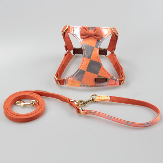 Harnais Style Débardeur pour Petit & Moyen Chien — Coton & Cuir | XS, S & M
