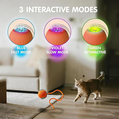 Balle Interactive Intelligente pour Chat & Chien — 3 Modes, Capteur & Recharge Rapide