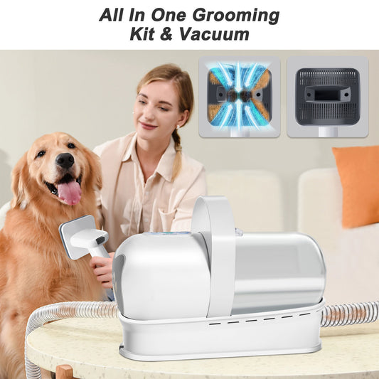 Kit de Toilettage 7-en-1 avec Aspiration — Chien & Chat