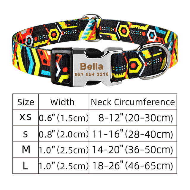 Collier Personnalisé pour Chien avec Plaque d'Identification Gravée
