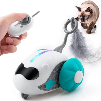 Jouet Voiture Télécommandée pour Chat – Rechargeable, Mouvement Automatique
