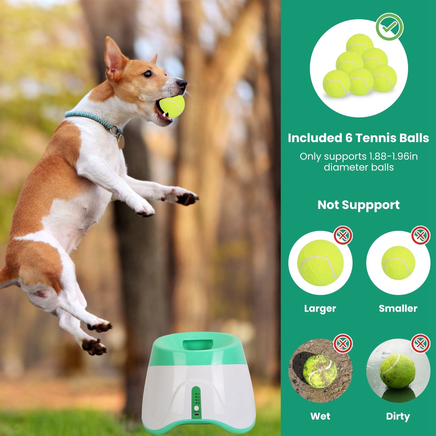 Automatic Dog Ball Launcher – 3 Distances, 6 Balls Included
