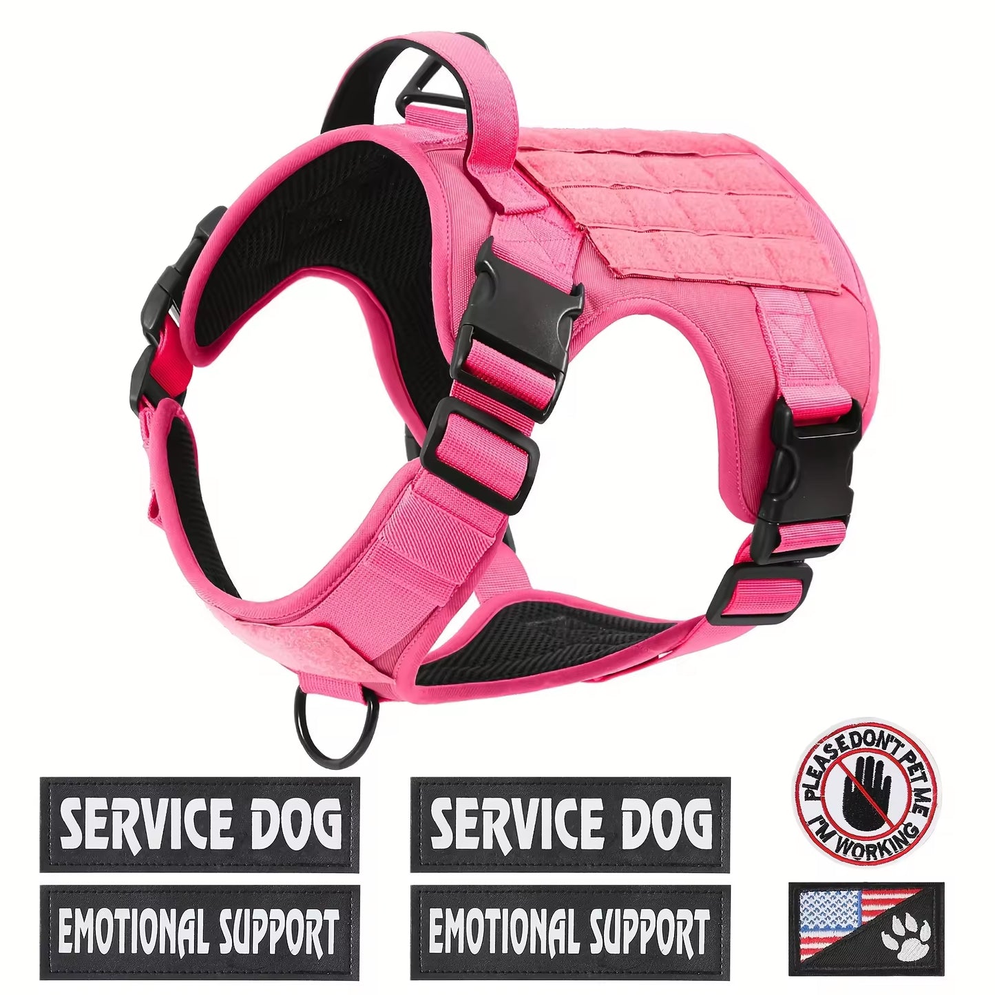 Gilet Harnais Tactique Réfléchissant pour Chien — Boucle Métallique