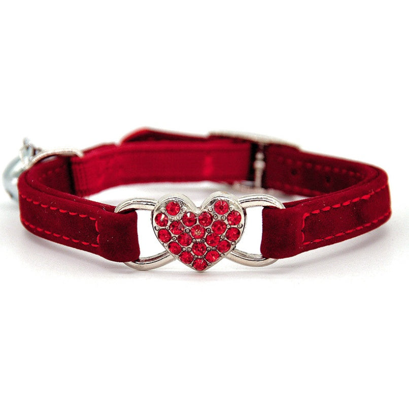 Collier Cœur pour Chat — Ajustable 21–26 cm