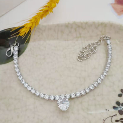Collier Strass Cœur Scintillant pour Chat et Chien
