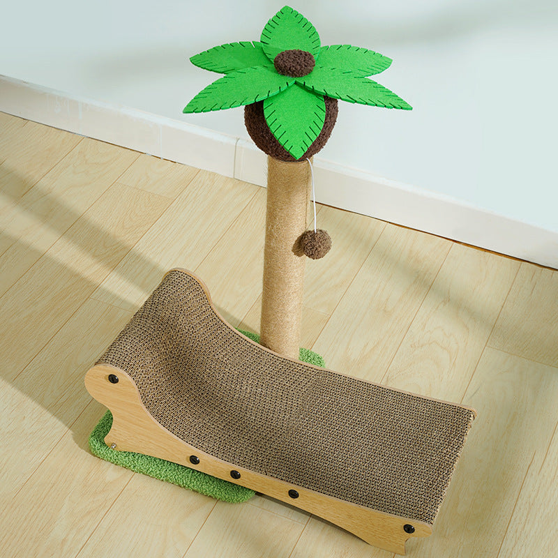 Chaise Lounge en Bois pour Chat – Griffoir & Nid Multifonction