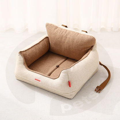Coussin Siège Avant Voiture pour Petit & Moyen Chien — 55×50×35 cm