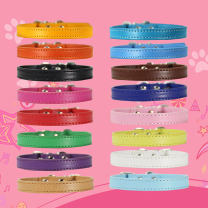 Collier PU avec Boucle Métallique pour Chien et Chat