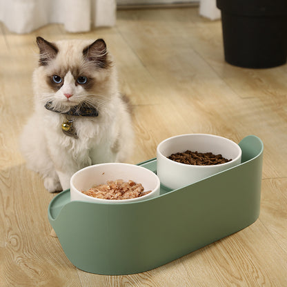 Double Bol en Porcelaine pour Chat et Petit Chien – Protection Cervicale