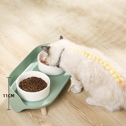 Double Bol en Porcelaine pour Chat et Petit Chien – Protection Cervicale