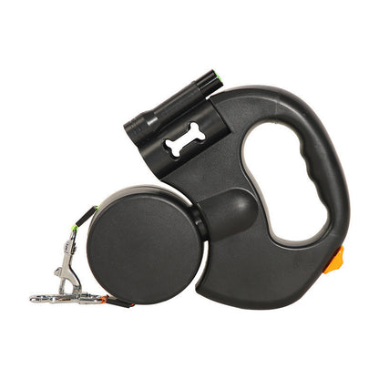 Retractable Dual Head Leash with Light for 2 Dogs — ABS 3M