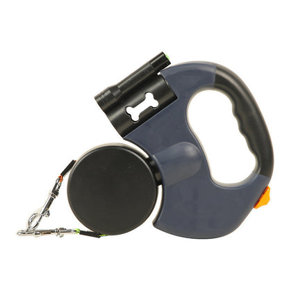 Retractable Dual Head Leash with Light for 2 Dogs — ABS 3M