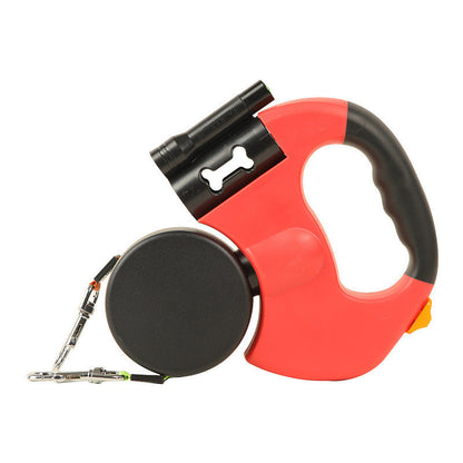 Retractable Dual Head Leash with Light for 2 Dogs — ABS 3M