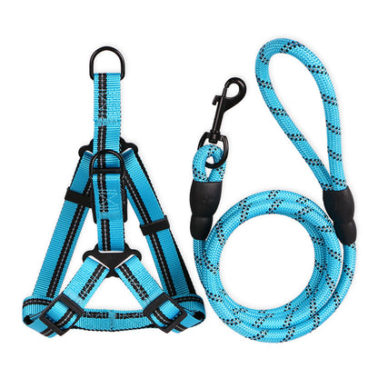 Reflective Harness Leash for Dogs — Chest & Back — Nylon EVA