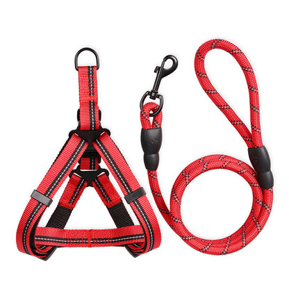 Reflective Harness Leash for Dogs — Chest & Back — Nylon EVA