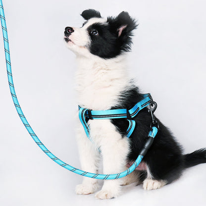 Reflective Harness Leash for Dogs — Chest & Back — Nylon EVA
