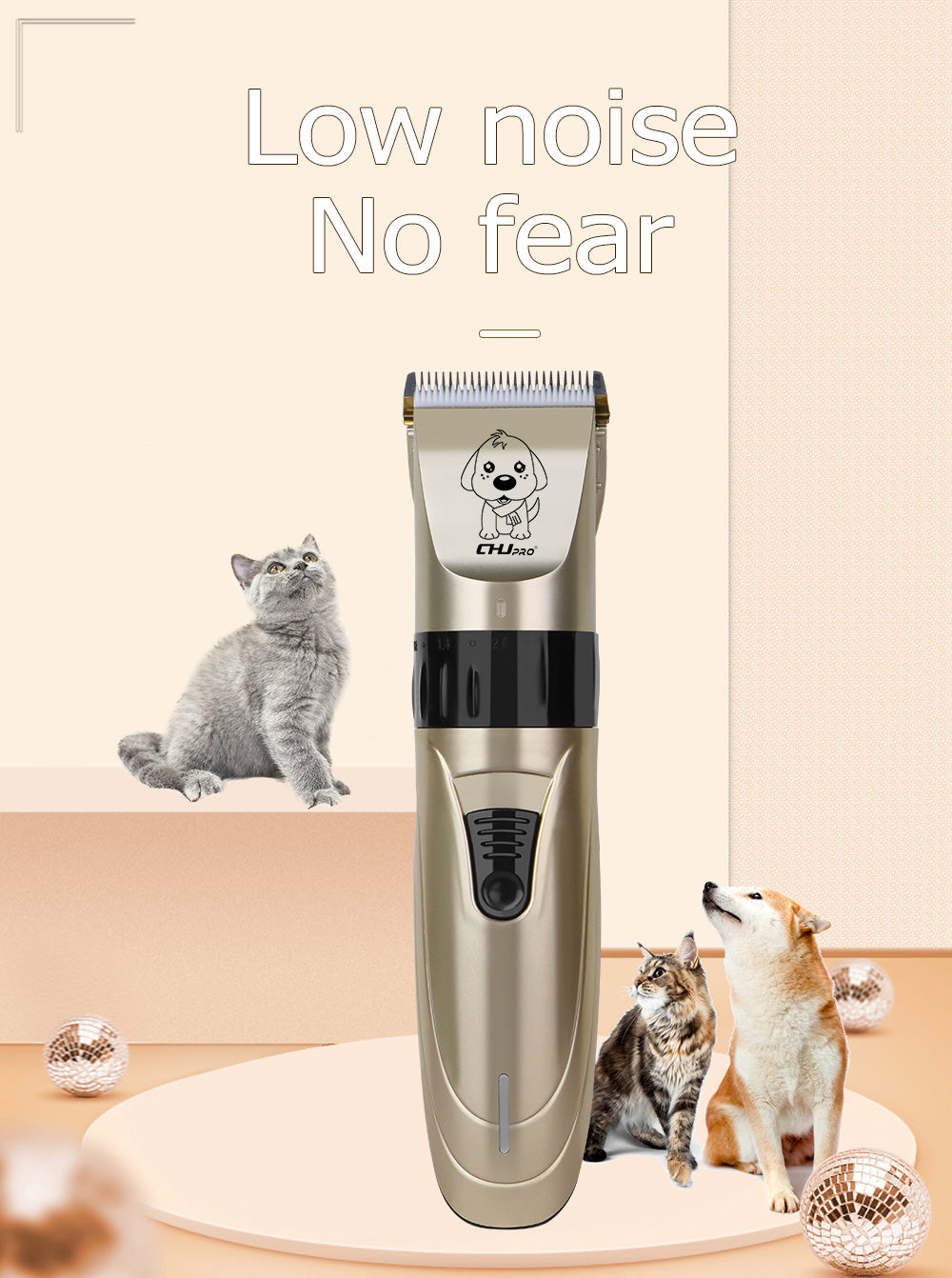 Tondeuse Professionnelle Rechargeable USB — Lame Titane/Céramique, 70min