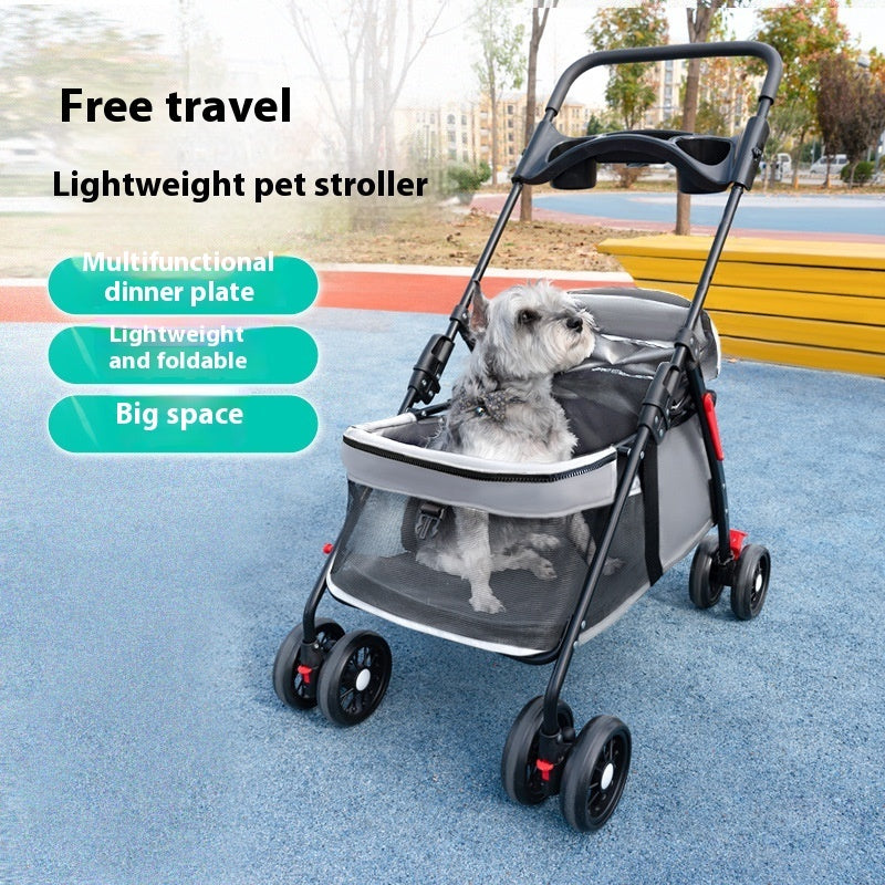 Poussette Pliable Légère pour Chien & Chat — Cabine Intégrée