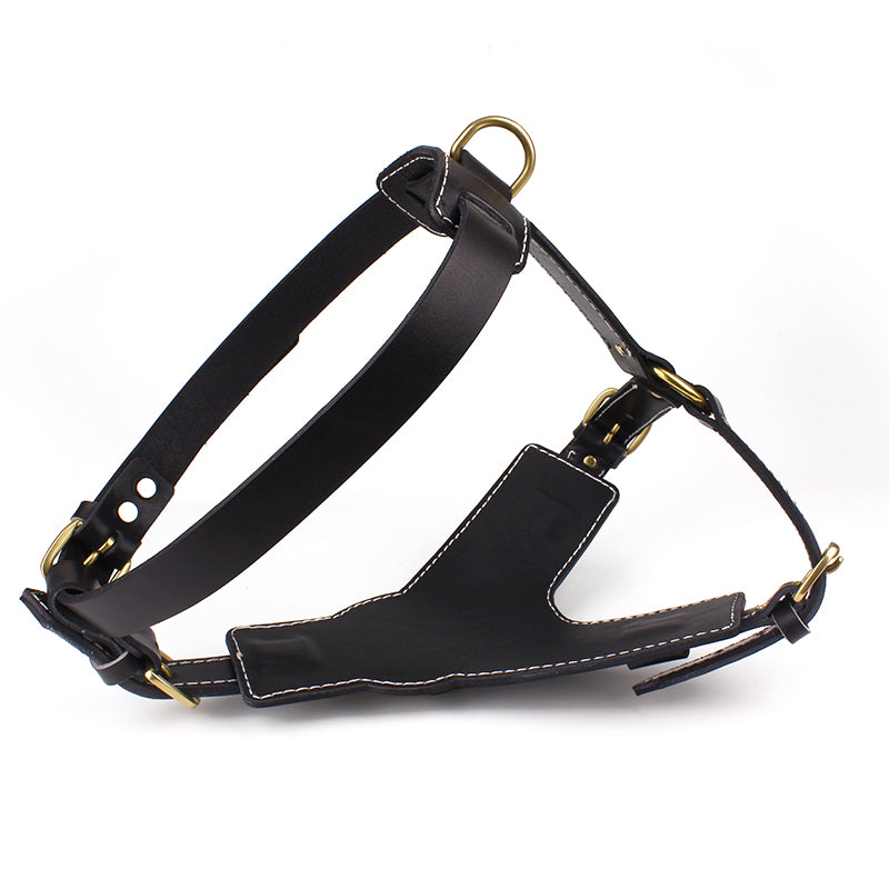 Harnais Poitrine en Cuir de Vache pour Chien — M & L