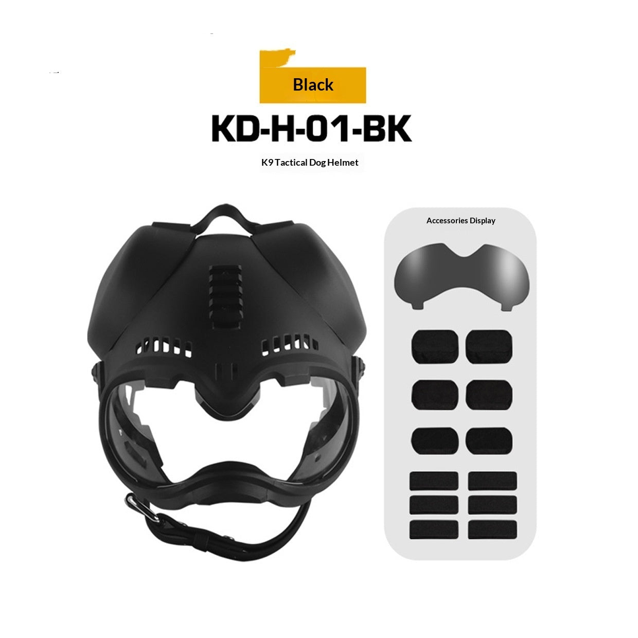 Masque Tactique K9 avec Lunettes de Protection pour Chien — Toutes Saisons