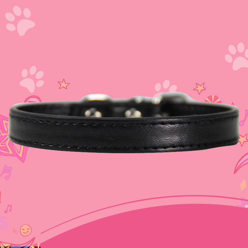 Collier PU avec Boucle Métallique pour Chien et Chat