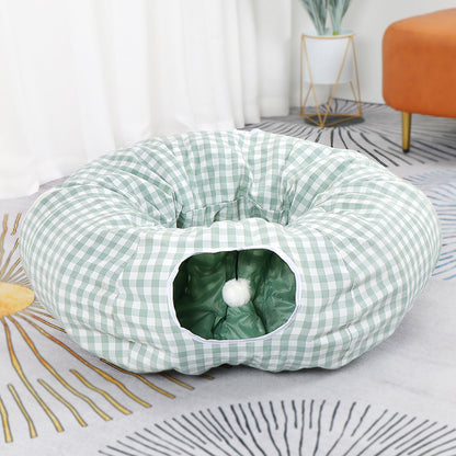 Nid Tunnel Donut pour Chat – Labyrinthe Toutes Saisons, 12 Coloris