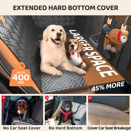 Tapis Protecteur Siège Arrière Voiture pour Chien — Tissu Noir