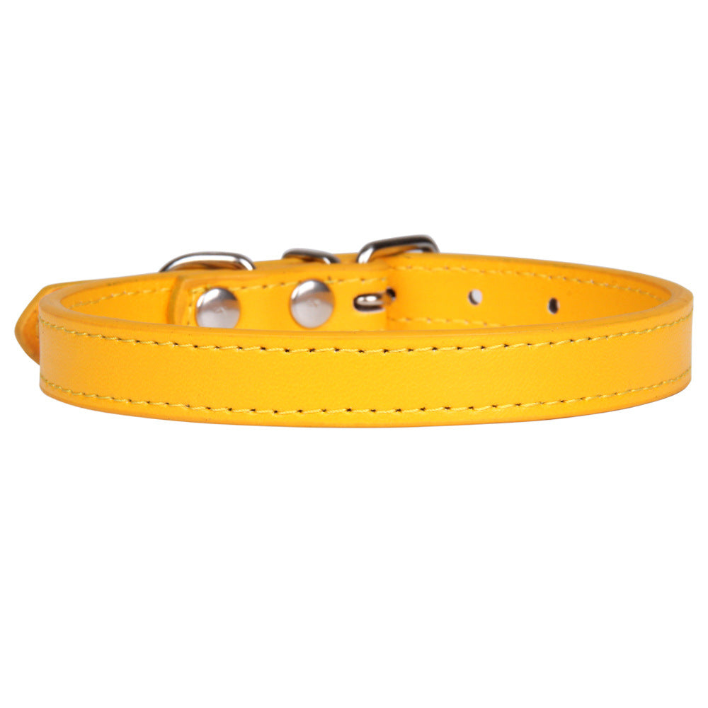 Collier PU avec Boucle Métallique pour Chien et Chat