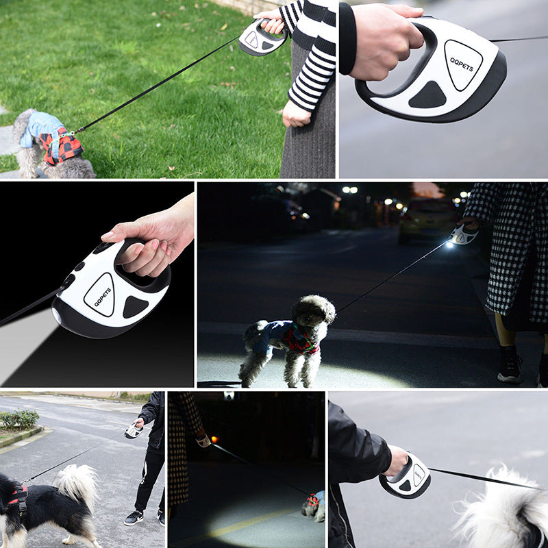 LED Retractable Dog Leash with Anti-Tangle Fiberglass — 3M & 5M
