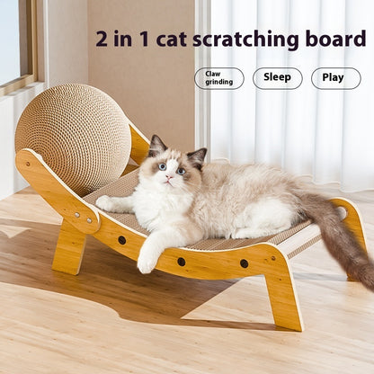 Griffoir Chaise Longue pour Chat – Sisal & Carton Ondulé, 2 Styles