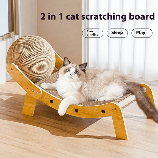 Griffoir Chaise Longue pour Chat – Sisal & Carton Ondulé, 2 Styles