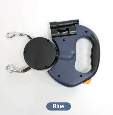 Retractable Dual Head Leash with Light for 2 Dogs — ABS 3M