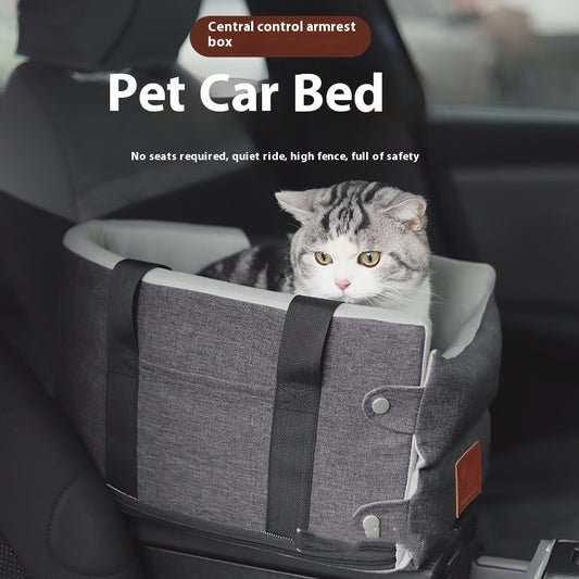 Siège Sécurité Voiture pour Chat — Nid Confortable Gris ou Beige