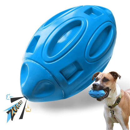 Durable Rubber Rugby Dog Toy