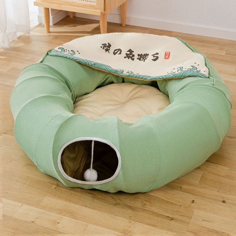 Tunnel-Lit Pliable pour Chat – Lavable & Confortable