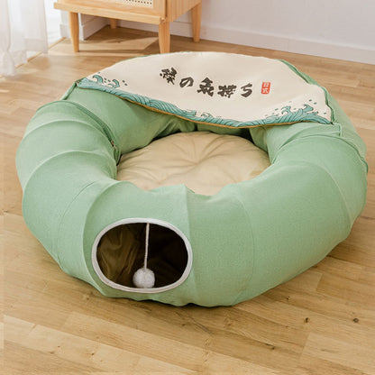 Tunnel-Lit Pliable pour Chat – Lavable & Confortable