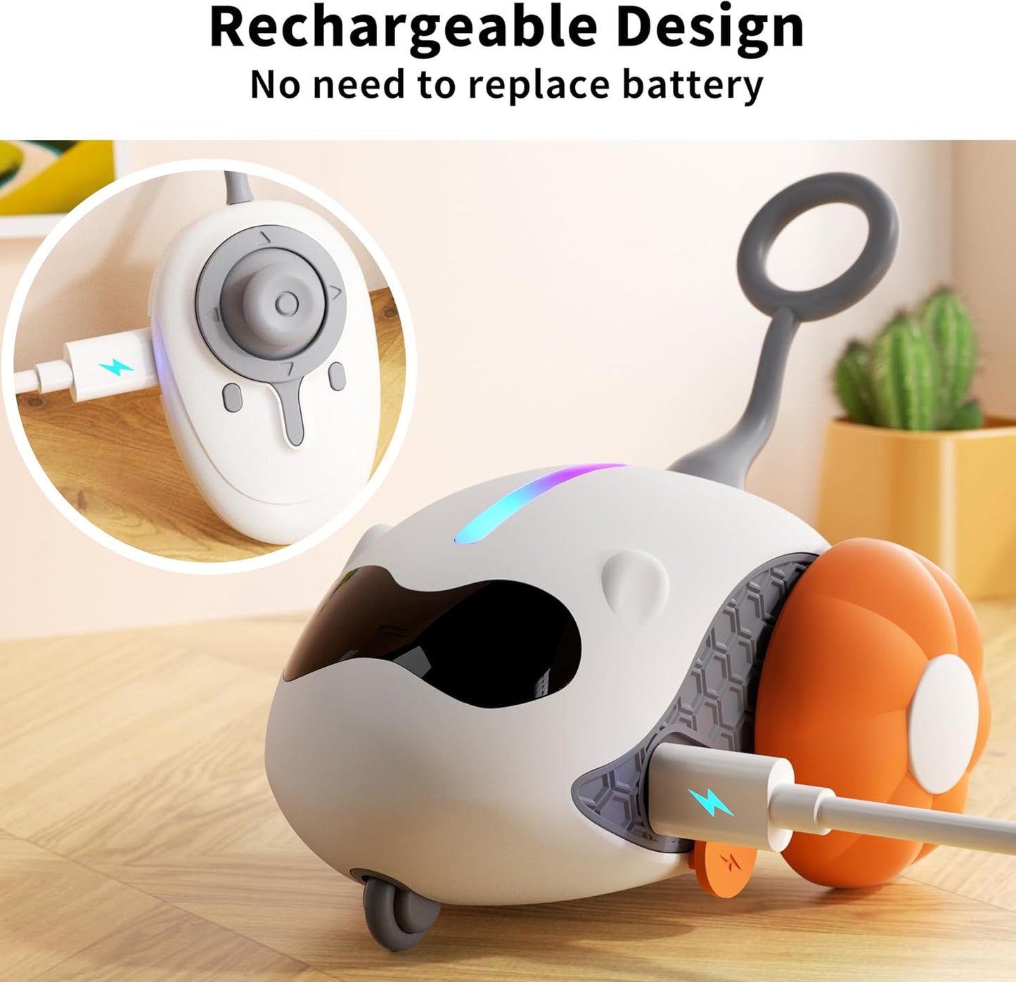 Jouet Voiture Télécommandée pour Chat – Rechargeable, Mouvement Automatique