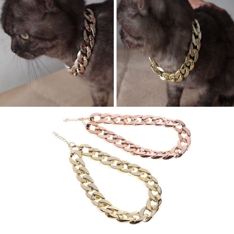 Collier Chaîne Dorée Style Hip-Hop pour Chien